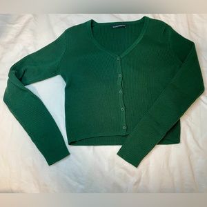 Green button up sweater one size brandy Melville
